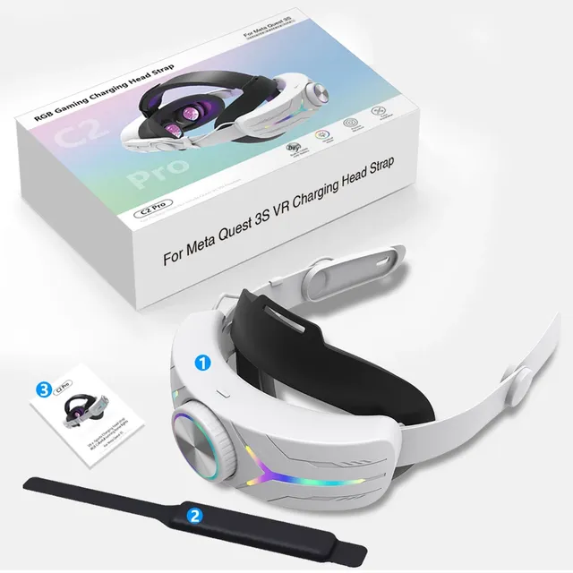 For Meta Quest 3S headset RGB VR headset 12000mA Meta Quest 3S Headstrap