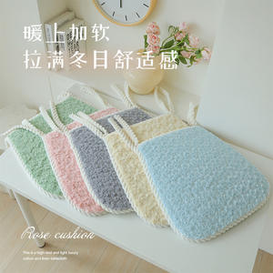 Cojín de Asiento Redondo de Terciopelo Rosa SKHair-Free, Almohadilla Gruesa para Glúteos, para Oficina, Hogar, Estudiantes, Verano 2025 - Product Image 3