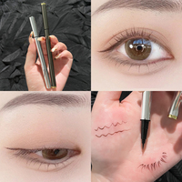 Crayon pour les yeux brun noir personnalisé de marque privée facile à dessiner crayon de maquillage stylo à colle pour les yeux