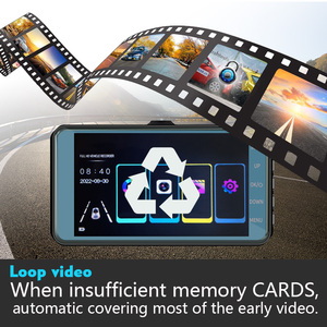 HD 1080P 4-inch màn hình cảm ứng xe hộp đen với ống kính kép phía trước Dash Cam phía sau xem DVR đảo ngược hình ảnh ghi âm di động phát hiện - Product Image 6