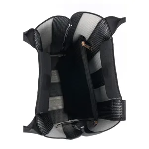 กระเป๋าถักไหมพรมสำหรับผู้หญิง คุณภาพสูง <span class=keywords><strong>ลาย</strong></span>ทาง กระเป๋าสะพายลำลองแบบถือได้ หูหิ้วสองข้าง เปิดปิดง่าย ทนทาน - Product Image 4