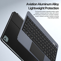 Clavier magnétique flottant en aluminium pour iPad Air 13 2025 avec touches rétroéclairées 7 couleurs à mécanisme ciseaux et pavé tactile multipoint
