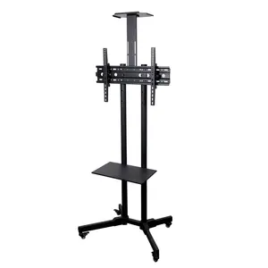 Heavy-duty Good Design Carts For 32"-65" Floor Stand With Shelf And Wheels TV Cart
