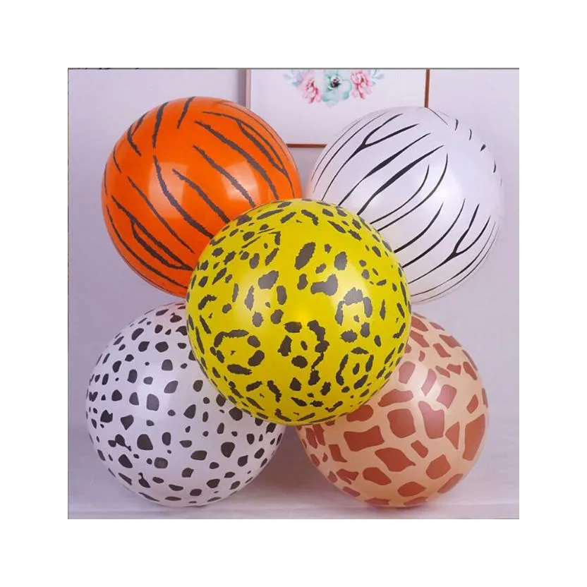 Harga pabrik pola hewan dicetak dekorasi pesta ulang tahun balon lateks bulat