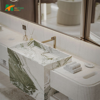 Dalle de marbre naturel MT STONE à motif rouge unique pour îlot de cuisine de villa, plan de travail de lavabo, dessus de table, plateau de lavabo en marbre