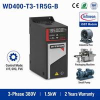 Variateur de fréquence polyvalent HYTECON 1,5 kW 2 CV, entraînement AC 380 V triphasé, écran LED, frein intégré, ventilateur à air, vectoriel