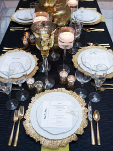 Assiette à dîner européenne de luxe en <span class=keywords><strong>verre</strong></span> avec bordure dorée, assiette à steak élégante de style nordique, plateau de service à dessert pour <span class=keywords><strong>table</strong></span> de banquet - Product Image 3