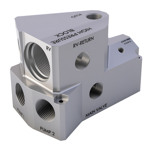 Blocs de vannes haute performance de collecteur de contrôle de débit <span class=keywords><strong>hydraulique</strong></span> en aluminium usiné CNC personnalisé pour les systèmes d'excavatrice - Product Image 4