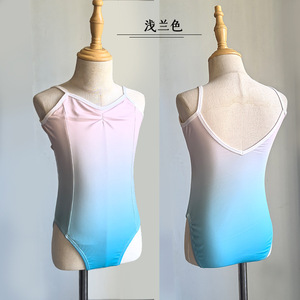 <span class=keywords><strong>Justaucorps</strong></span> de ballet dégradé pour filles, <span class=keywords><strong>justaucorps</strong></span> de danse à bretelles, <span class=keywords><strong>justaucorps</strong></span> de danse pour enfants en spandex, vêtements de danse d'entraînement, logo personnalisé OEM ODM - Product Image 3