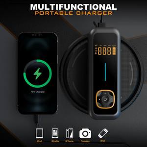 Nuevo Compresor de Aire Portátil Inalámbrico de 12V para Auto, Manómetro Digital, 5000mAh, Monitor de Presión de Neumáticos para Auto y Bicicleta - Product Image 6