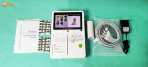Électrocardiographe vétérinaire numérique 12 pistes, appareil <span class=keywords><strong>ECG</strong></span>/EKG 6 canaux pour examen cardiaque animal - Product Image 5