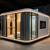 Maison en conteneur modulaire en acier de luxe, imperméable, préfabriquée, cabine Apple pour studio créatif ou usage de bureau, maisons minuscules
