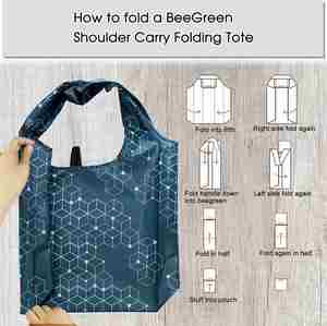 Bolsa de Mano Plegable de Moda, Material RPET con Impresión Vibrante, Bolsa de Compras y Almacenamiento Personalizada con Asas - Product Image 3