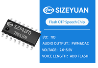 SZY42F0 24K 32-bit MCU, puce de conversion vocale MP3 8 canaux, 7 broches E/S numériques programmables, prend en charge 128 Mo de mémoire Flash, 0-70°C