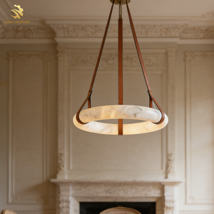 Lámpara Colgante Circular Creativa Posmoderna <span class=keywords><strong>de</strong></span> Alabastro, Lámpara <span class=keywords><strong>de</strong></span> Techo Clásica con Características Españolas para Comedor - Product Image 2