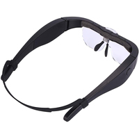 Rechargeable Head Magnifier Glasses Eyeglasses With 2 LED Lights and Detachable Lenses 1.5X 2.5X 3.5X 5X Magnifying Glasses