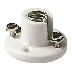 Portalámparas E10 con Base de Porcelana Blanca, 3.1 cm de Largo, 1.5 cm de Ancho, 3.1 cm de Alto, Accesorio de Cableado - Product Image 1