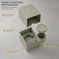 Boîte à tiroir rigide personnalisée de luxe avec insert en EVA, matériaux recyclés, revêtement UV pour pots de crème de soin, bougies parfumées, ensembles de parfums