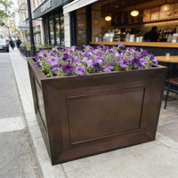 Jardinières carrées grandes et durables en acier galvanisé avec revêtement en poudre, résistantes à la poussière, pour l'intérieur et l'extérieur, pour plantes d'intérieur