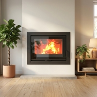 Insert de cheminée à bois multifonctionnel en acier pour chauffage domestique intérieur