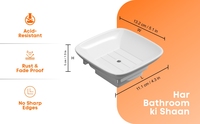 Bac de lavage carré en mélamine, cuve de remplacement pour évier, plateau de lavage profond avec trou de vidange, durable, blanc, pour cuisine et buanderie