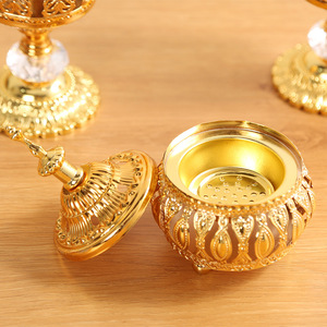 Vendita calda Arabic <span class=keywords><strong>oro</strong></span> antico bruciatore di incenso di migliore qualità portatile personalizzato Eid incenso all'ingrosso diffusore di incenso e aromaterapia - Product Image 3