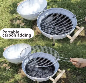 NB Favour <span class=keywords><strong>Mini</strong></span> Portabel panggangan berkemah sepak bola berbentuk BBQ kompor lipat Kebab barbekyu Oven arang bulat luar ruangan - Product Image 5
