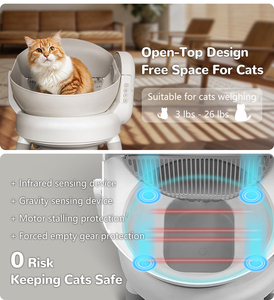 กระบะทรายแมวอัตโนมัติแบบเปิดด้านบน ป้องกันกลิ่น ควบคุมผ่านแอพ Wifi สำหรับแมว รุ่นขายดี - Product Image 3