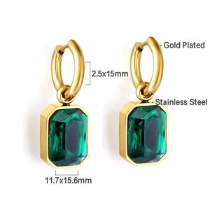 Boucles d'oreilles les plus vendues, boucles d'oreilles en zircon, bijoux en acier inoxydable, boucles d'oreilles plaquées or 18 carats PVD pour femme - Product Image 6