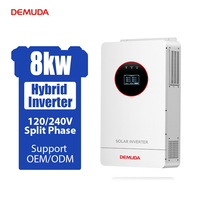 DEMUDA 8KW US Güneş Enerjisi Hibrit İnvertör Düşük Frekanslı Saf Sinüs Dalgası 120v 240v 10kw 48v Ayrık Tek Fazlı İnvertör Güneş Enerjisi Sistemi için