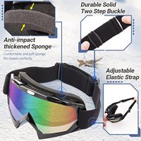 Masques de ski et de snowboard pour adultes, adolescents, hommes et femmes - UV400 anti-buée, vision large, masques de motoneige