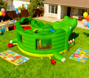 1 yıl garanti ile özelleştirilmiş yaşam dolu kale şişme engel kursu dinozor cennet ticari şişme şato - Product Image 2