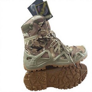 Bottes de randonnée hautes TSB07 camouflage kaki en cuir de vache - Product Image 1
