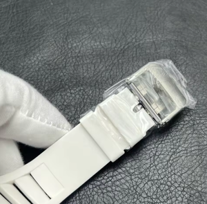 Montre mécanique en céramique blanche entièrement automatique de haute qualité RM 055, analogique, avec bracelet en caoutchouc, verre saphir, étanche 3 BAR - Product Image 5