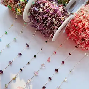 Rantai batu warna-warni alami tidak beraturan rantai manik-manik Opal campuran untuk perlengkapan Kalung Anting DIY Aksesori pembuatan perhiasan