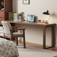 Bureau ultra-étroit en bois massif de 40 cm de large, table murale pour chambre à coucher, grande table d'ordinateur, table de travail double pour salon