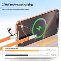 Adaptateur de câble de données 240W avec connecteurs Type-C, câble plat en silicone liquide 2-en-1, charge rapide 5A, écologique pour imprimante