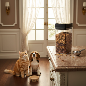 Vacare Wholesale Airtight Cat <b>Dog</b> Pet <b>Food</b> Storage <b>Container</b> Pet Plastic Cans Square Pet Jar <b>Food</b> Grade Material Keep Fresh - Product Image 5