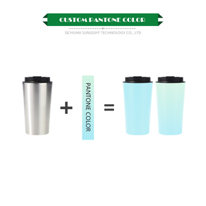 Cangkir cetak kustom 16 oz cangkir kopi hitam cangkir 16 oz baja tahan karat Mug perjalanan termos vakum cangkir kopi cangkir Tumbler terisolasi dengan Logo - Product Image 5