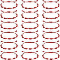 Bracelet de protection en cordon rouge Kabbale - Bijou porte-bonheur tissé à la main réglable pour hommes et femmes en gros