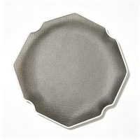 Assiettes en plastique rigide transparentes avec bordure dorée, texturées en relief, pour mariages, banquets, événements et fournitures de fête (vente en gros)