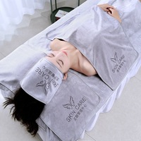 Ensemble de serviettes de salon de beauté et spa en microfibre tissée de haute qualité, avec logo personnalisé, super absorbantes, écologiques, couvre-lit et turban