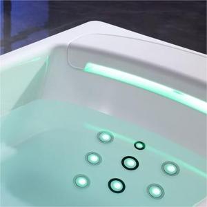 Bañera de <span class=keywords><strong>Hidromasaje</strong></span> Acrílica Dewo, Independiente, con Ducha Combinada, <span class=keywords><strong>Bomba</strong></span> de Calor, Cascada <span class=keywords><strong>para</strong></span> 2 Personas, Cortina de Baño - Product Image 3