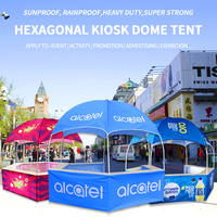 FEAMONT Marque personnalisée 6m Kiosque pliable en acier Tente Dômes géodésiques ignifuges Événements en plein air Expositions Publicité imprimée