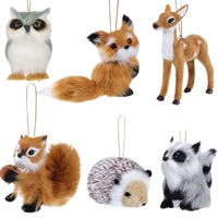 Pendentif en peluche fait main, motif écureuil, hérisson, faon, hibou, mignon, pour décoration de Noël et cadeau
