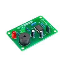 NE555 Mehrfachharmonischer Oszillator DIY-Bausatz, Astable Schaltung mit Doppel-LED-Blitzlampe und Summer, Elektronisches Lehr- und Experimentiermodul
