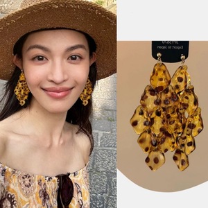 Pendientes Colgantes de Acrílico Vintage con Borlas, Joyería de Fiesta para Mujer, Pendientes de Resina con Estampado de Leopardo, Diseño Novedoso 2025 - Product Image 1