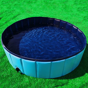 อ่างอาบน้ำสุนัข PVC ขนาด 120x30 ซม. พับได้ พกพาสะดวก สระว่ายน้ำสำหรับสัตว์เลี้ยง สำหรับใช้งานกลางแจ้ง - Product Image 2