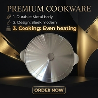 Poêle de cuisson multifonctionnelle en aluminium moulé sous pression antiadhésive de haute qualité 40 cm avec couvercle, modèle 2026