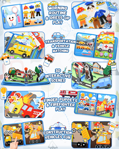 Juguete Educativo Montessori Busy Board, Meafeng 10 en 1, Libro de Actividades Sensoriales con Vehículos para Niños Pequeños de 1, 2 y 3 Años - Product Image 3